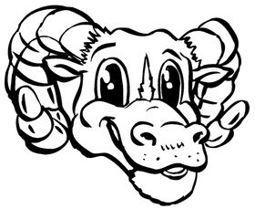 Rams Mascot Decal / Sticker 1