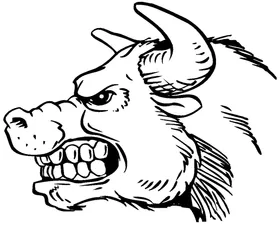 Bull Mascot Decal / Sticker 3