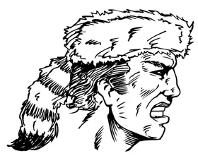 Frontiersman Mascot Decal / Sticker 3