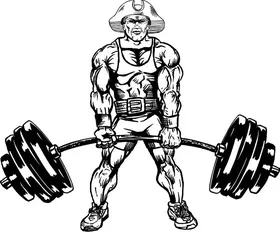 Patriots Weightlifting Mascot Decal / Sticker 2