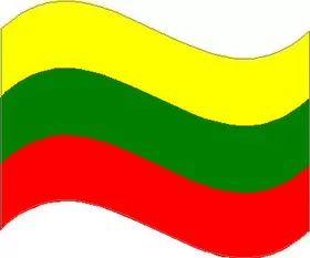 Lithuania Waving Flag Decal / Sticker 02