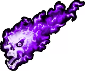 True Fire Purple Flaming Skull Decal / Sticker