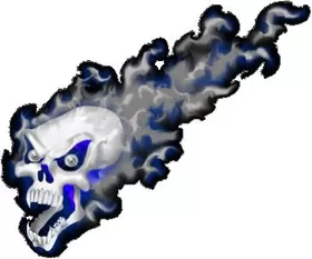 Blue Flaming Skull Decal / Sticker
