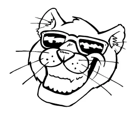 Cougars / Panthers Mascot Decal / Sticker with Sunglasses