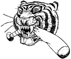 Tigers Baseball Mascot Decal / Sticker
