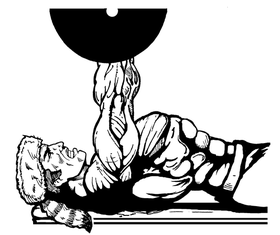 Weightlifting Frontiersman Mascot Decal / Sticker 5