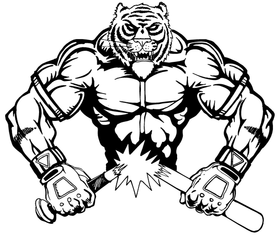 Baseball Tigers Mascot Decal / Sticker 6