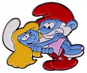 Papa Smurf Holding Smurfette Decal / Sticker 01