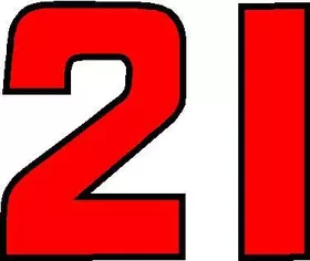 21B Race Number 2 color Decal / Sticker