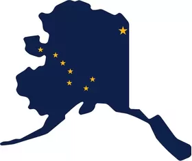 Alaska State Outline Flag Decal / Sticker 02