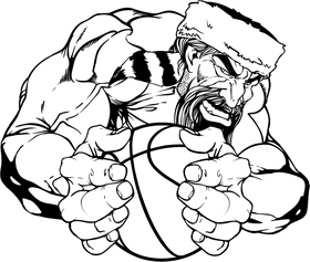 Basketball Frontiersman Mascot Decal / Sticker