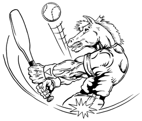 Baseball Horse Mascot Decal / Sticker 3
