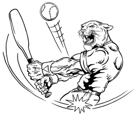 Baseball Cougars / Panthers Mascot Decal / Sticker 1