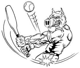 Baseball Razorbacks Mascots Decal / Sticker 1