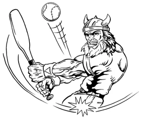 Baseball Vikings Mascot Decal / Sticker 1