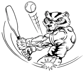 Baseball Wolverines / Badgers Mascot Decal / Sticker 1