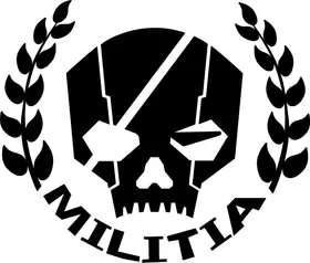 Militia Skull Decal / Sticker 03