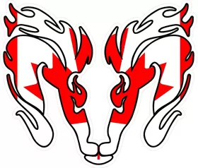 Canadian Flag Ram Decal / Sticker 2701