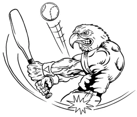 Baseball Eagles Mascot Decal / Sticker 3