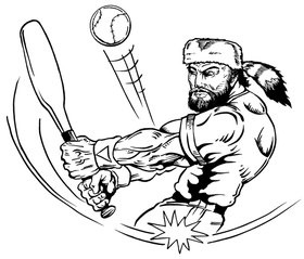 Baseball Frontiersman Mascot Decal / Sticker 3