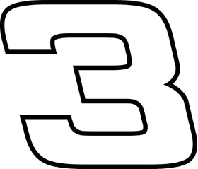 3 Race Number Hemihead Font Decal / Sticker c