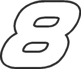 8 Race Number AF Pespi Font Decal / Sticker