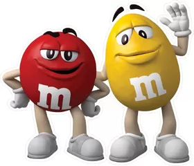 Red and Yellow M&M Decal / Sticker 58