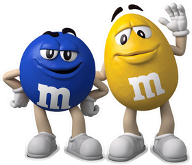 Blue and Yellow M&M Decal / Sticker 76