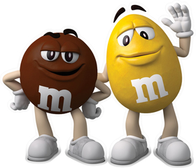 Brown and Yellow M&M Decal / Sticker 78