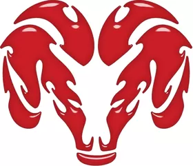 Simulated Red Glass Ram Decal / Sticker