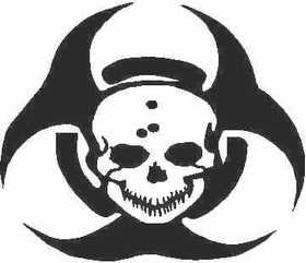 Biohazard Skull Decal / Sticker 02