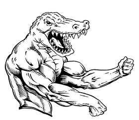 Weightlifting Gators Mascot Decal / Sticker 3