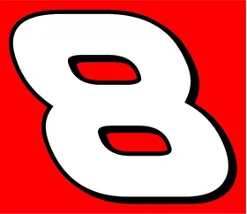 8 Race Number Pepsi Font 2 Color Decal / Sticker