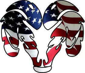 American Flag Ram Decal / Sticker 01