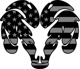 IR American Flag Ram Decal / Sticker