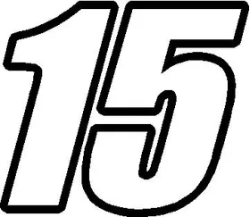 15 Race Number Euromode Bold Font Decal / Sticker