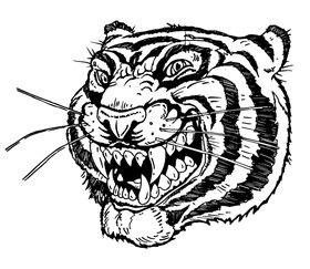 Tigers Head Mascot Decal / Sticker