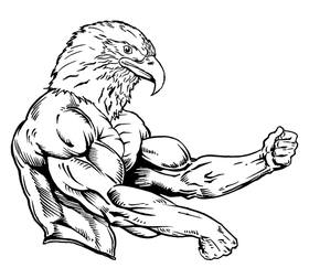 Weightlifting Eagles Mascot Decal / Sticker 4
