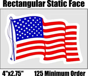 Static Cling American Flag Decals / Stickers in BULK