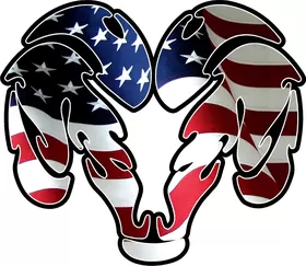 American Flag Ram Decal / Sticker 04