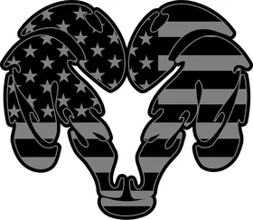 IR American Flag Ram Decal / Sticker 05