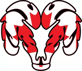 Canadian Flag Ram Decal / Sticker 03