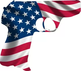 American Flag Hand Gun Decal / Sticker 10