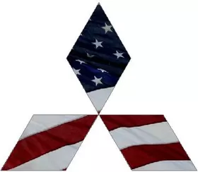 American Flag Mitsubishi Diamond Decal / Sticker