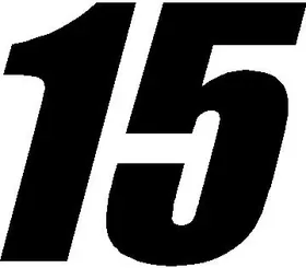 15 Race Number Euromode Bold Font Decal / Sticker