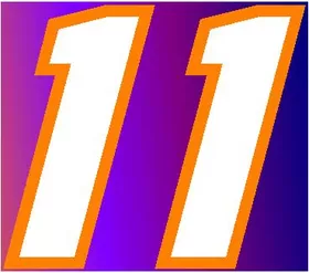 11 Race Number 2 Color Motor Font Decal / Sticker