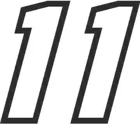 11 Race Number Motor Font Decal / Sticker