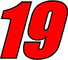 19 Race Number 2 Color Impact Font Decal / Sticker