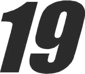 19 Race Number Impact Font Decal / Sticker