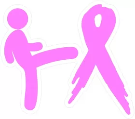 Kicking Breast Cancer's Ass Decal / Sticker 01